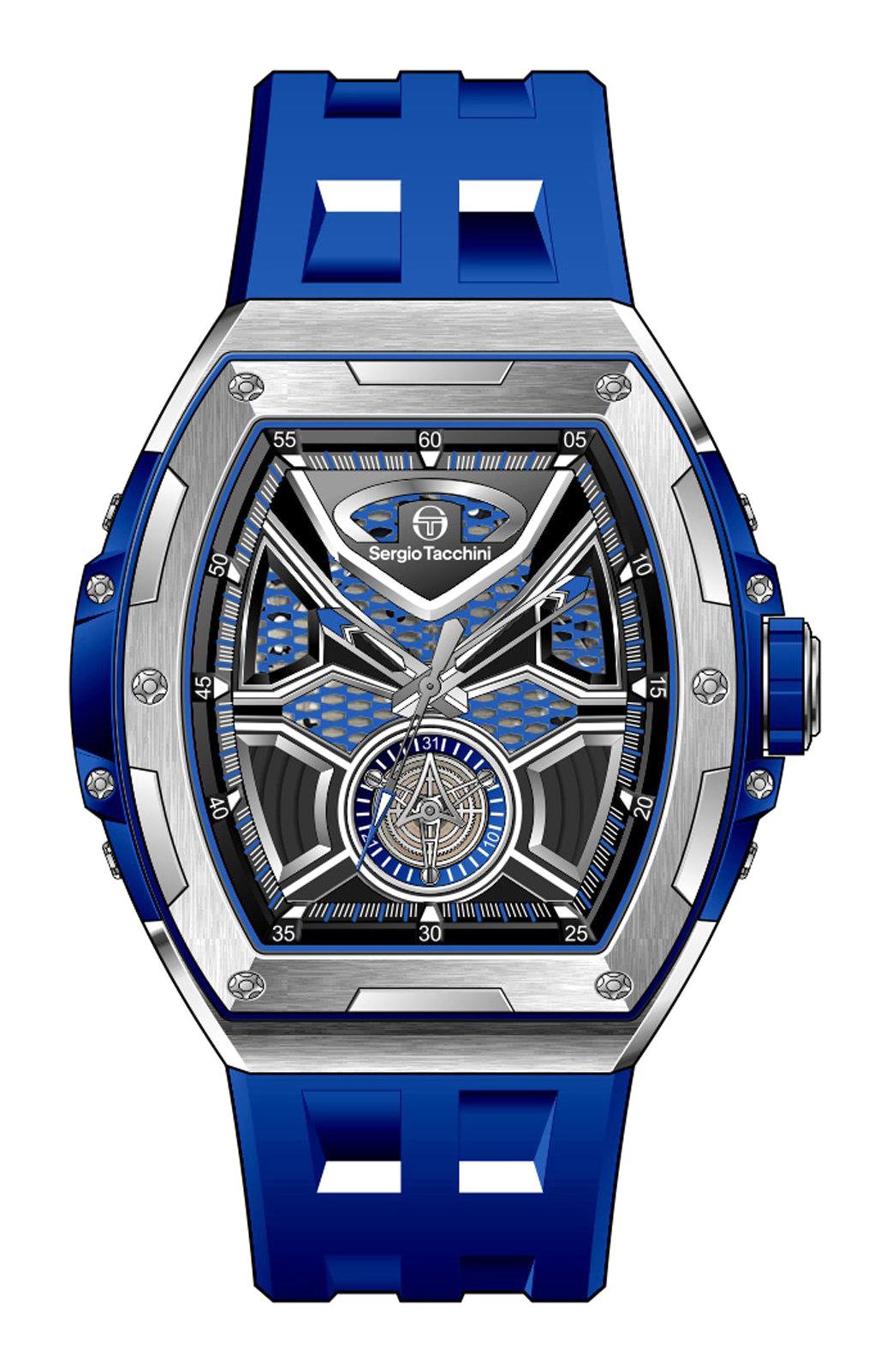 Sergio Tacchini ST.2.10001.2 Pusulalı Takvimli 46 mm Mavi Silikon Kordon Analog Erkek Kol Saati
