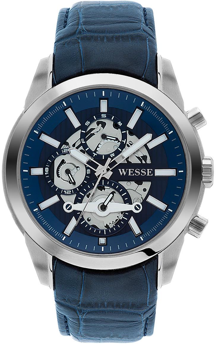 Wesse WWG401008L Pusulalı Takvimli 40 mm Lacivert Deri Kordon Analog Kol Saati