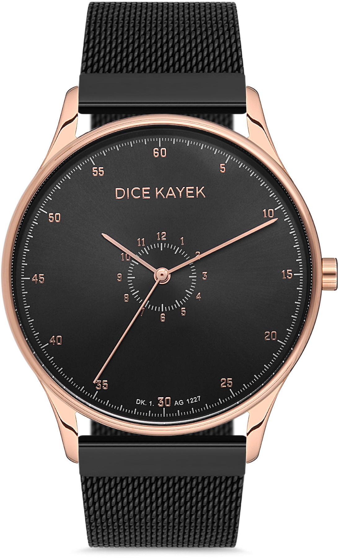 Dice Kayek DK.1.AG1227.04 Takvimli 42 mm Siyah Metal Kordon Analog Kol Saati