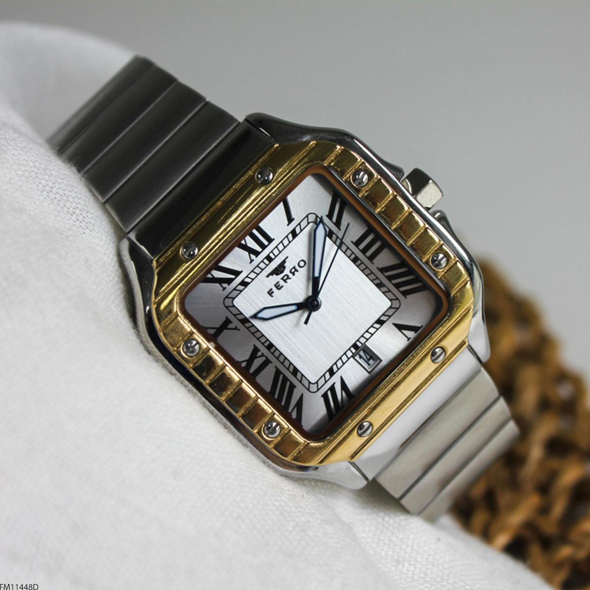 Ferro FM11448D Takvimli 40 mm Çelik Kordon Analog Erkek Kol Saati