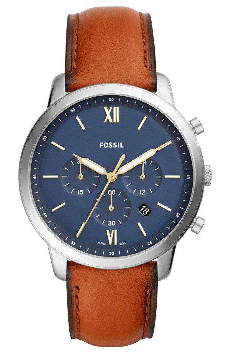 Fossil FFS5453 Takvimli 44 mm Kahverengi Deri Kordon Analog Erkek Kol Saati