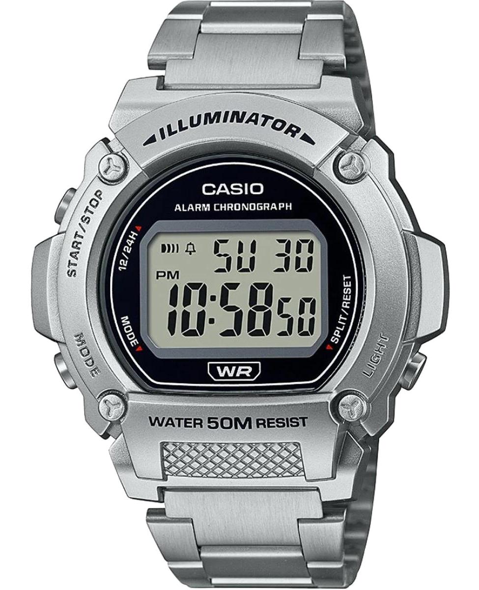 Casio W-219HD-1AVDF Takvimli Metal Kordon Dijital Erkek Kol Saati