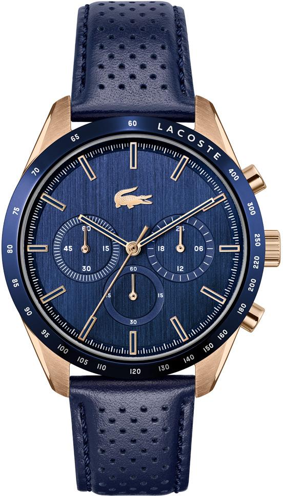 Lacoste LAC2011111 Takvimli 44 mm Lacivert Deri Kordon Analog Erkek Kol Saati