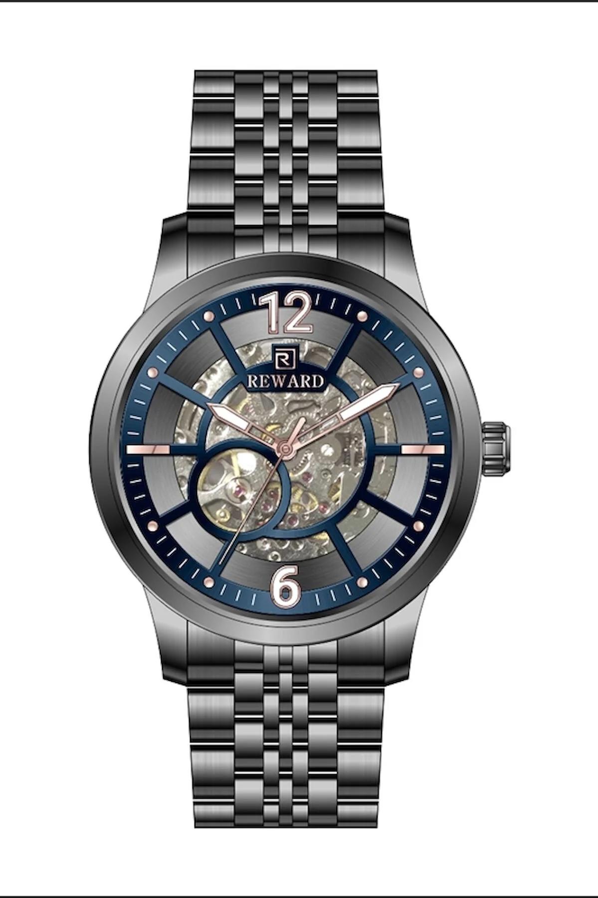 Reward A144413 44 mm Füme Metal Kordon Analog Erkek Kol Saati