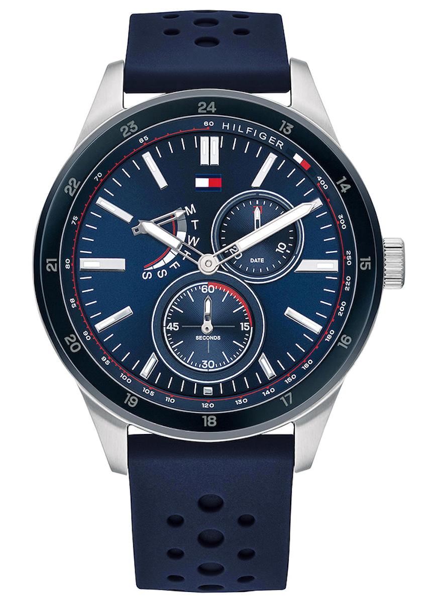 Tommy Hilfiger TH1791635 Takvimli 44 mm Lacivert Silikon Kordon Analog Erkek Kol Saati