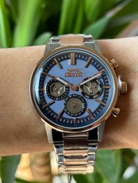 Slazenger SL.FT.1.109 Takvimli 41-45 mm Gri-Rose Gold Çelik Kordon Analog Erkek Kol Saati
