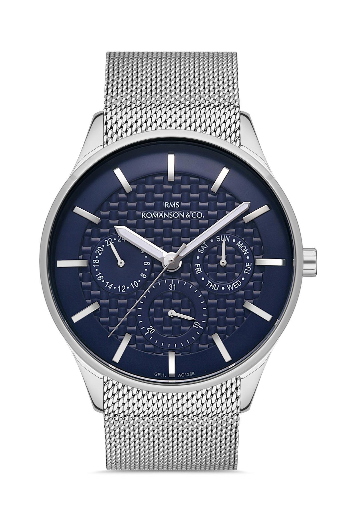 Grand Romanson GR.1.AG1366.03 Takvimli 44 mm Çelik Kordon Analog Kol Saati
