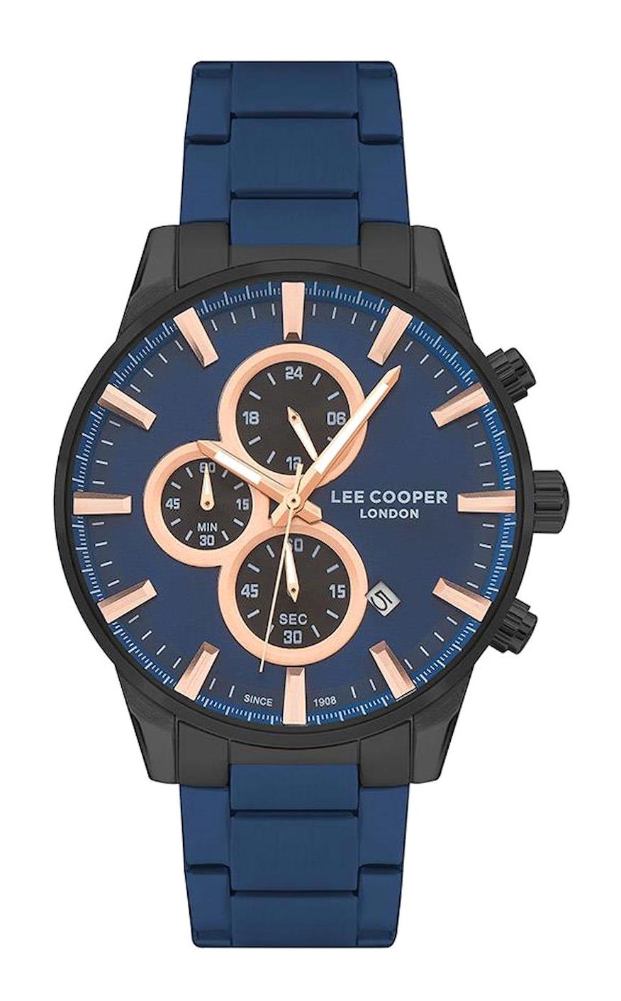 Lee Cooper LC07705.690 Takvimli 44 mm Lacivert Metal Kordon Analog Erkek Kol Saati