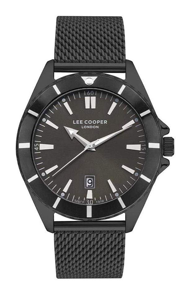 Lee Cooper LC07353.670 Takvimli 46-50 mm Siyah Çelik Kordon Analog Erkek Kol Saati