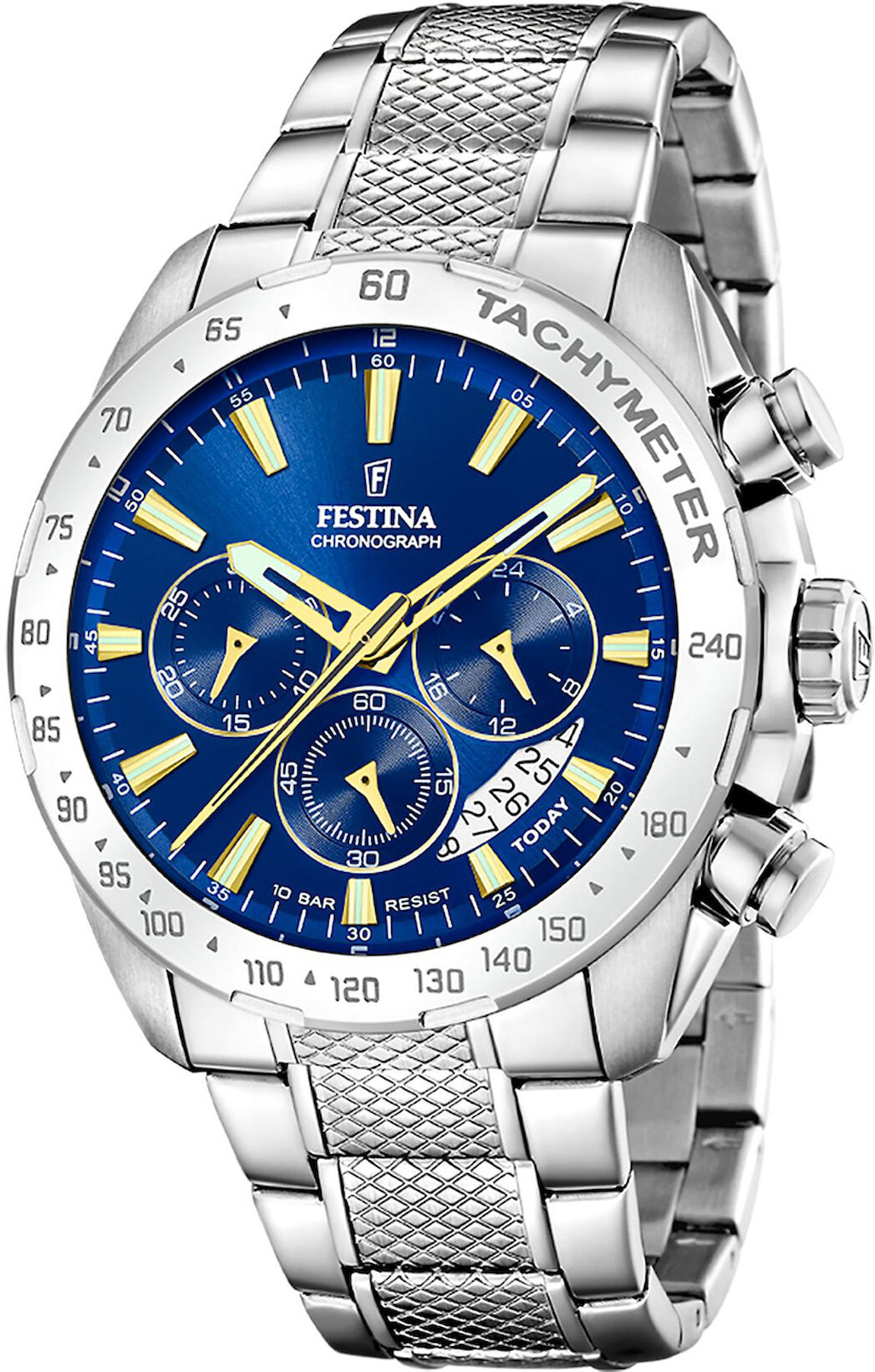 Festina F20668-2 Takvimli 44 mm Çelik Kordon Analog Kol Saati