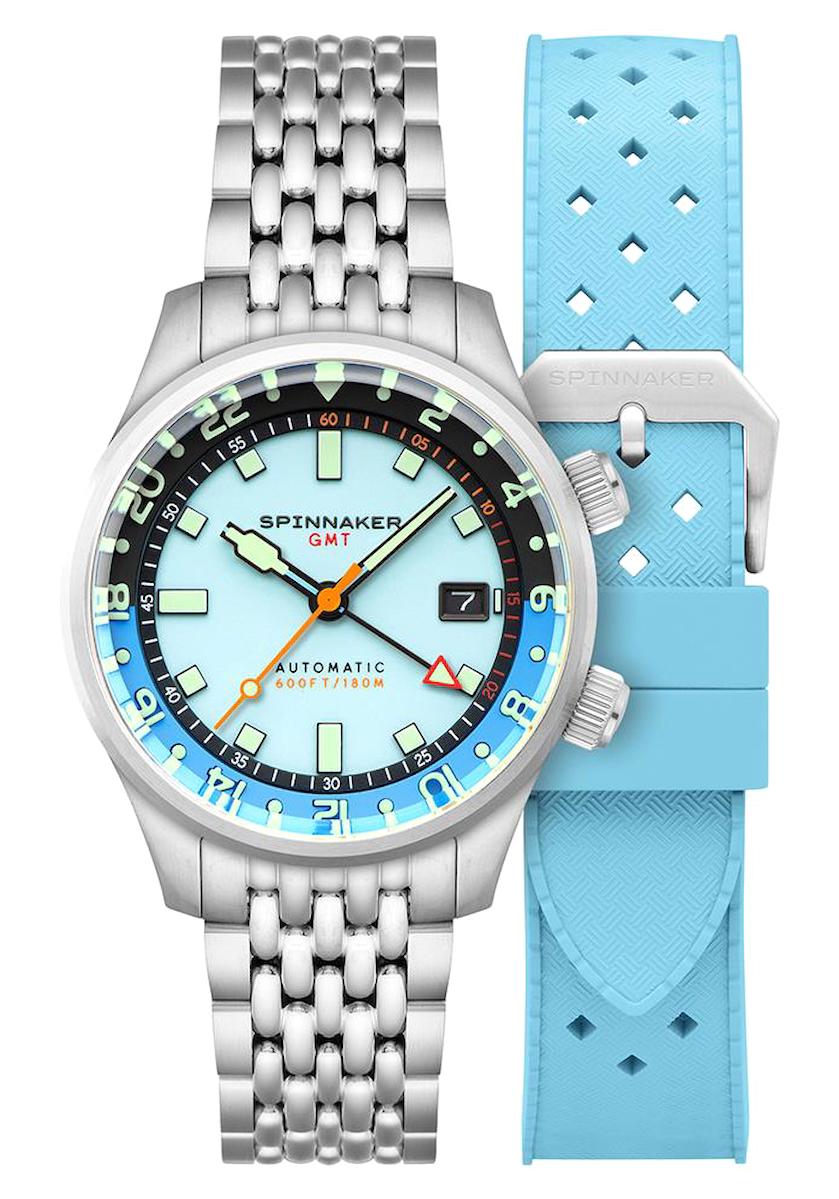 Spinnaker SP-5121-CC Takvimli 44 mm Gri-Mavi Çelik - Silikon Kordon Analog Erkek Kol Saati
