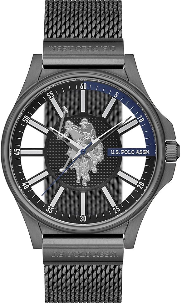 U.S. Polo Assn USPA1038-02 44 mm Füme Çelik Kordon Analog Erkek Kol Saati