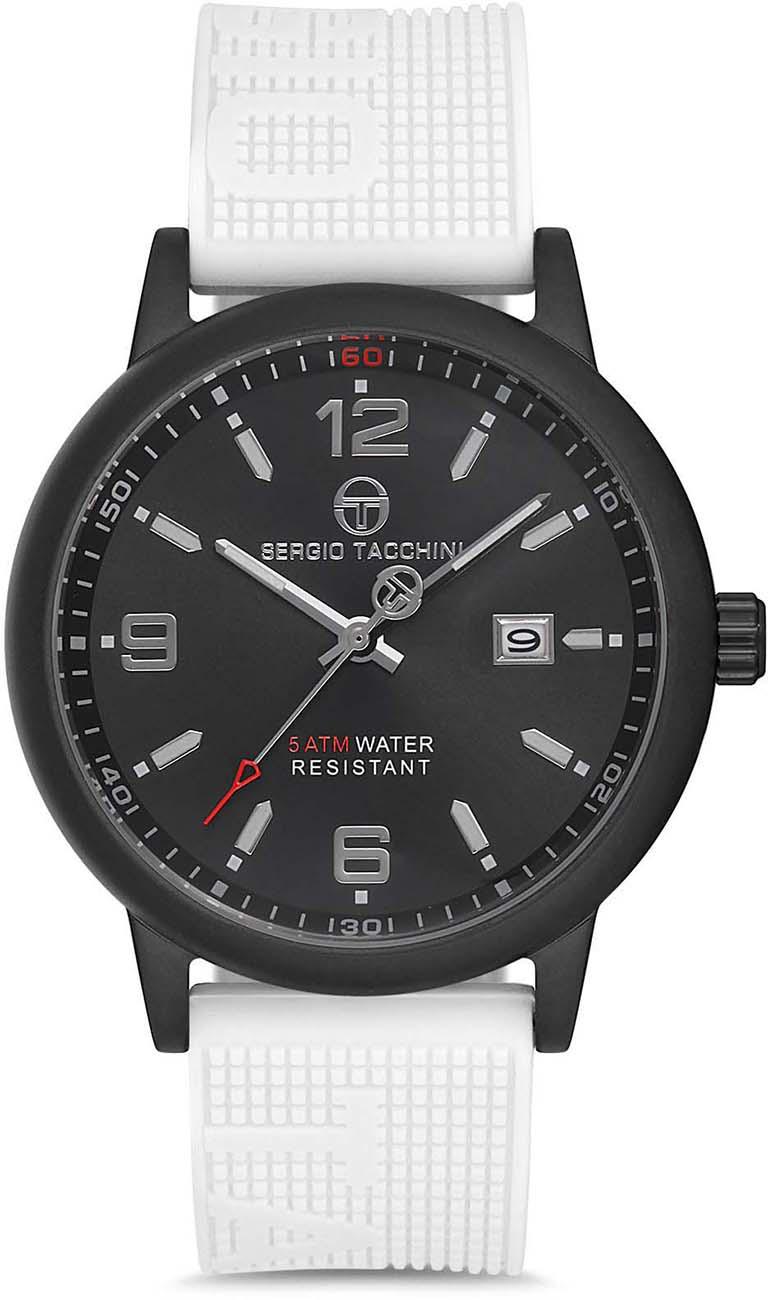 Sergio Tacchini ST.1.10106.7 Takvimli 44 mm Beyaz Silikon Kordon Analog Kol Saati