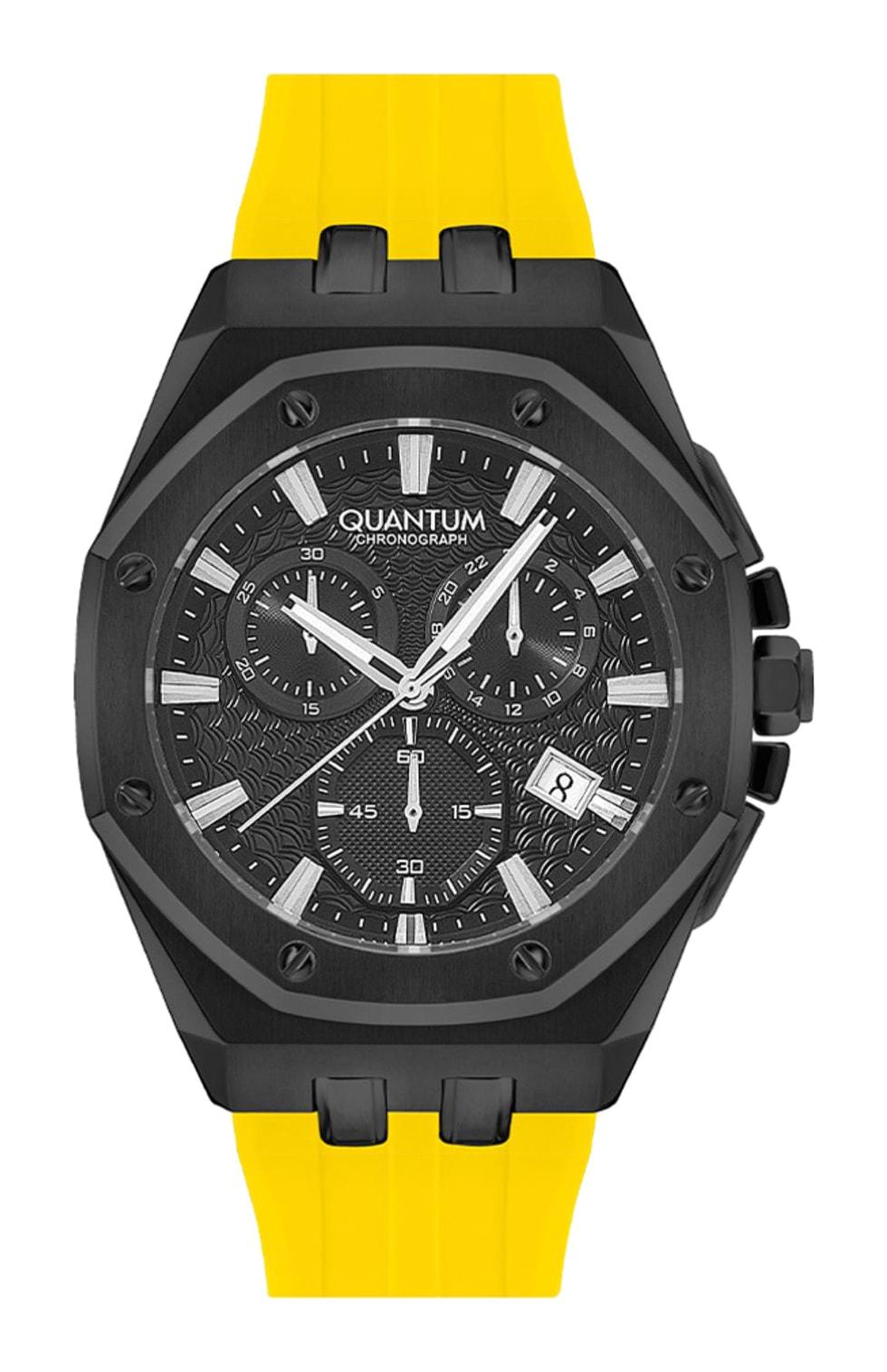 Quantum HNG949.654 Takvimli 45 mm Sarı Çelik Kordon Analog Erkek Kol Saati