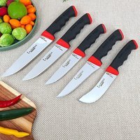 Lazbisa Soft Grip 5 Parça Mutfak Bıçak Seti Et Ekmek Sebze Meyve Bıçak ( No: 0-1-2-Y-S ) ( Abs Kaymaz Sap )