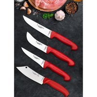 Lazbisa Silver Mutfak Bıçak Seti Günlük Kullanım 4 Parça Et Ekmek Şef Sebze Meyve Soğan Börek Bıçağı