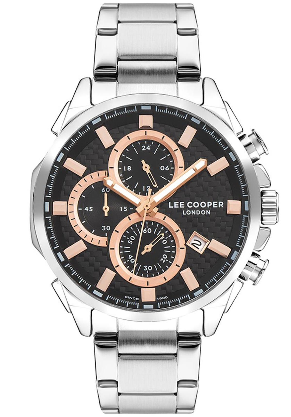 Lee Cooper LC07702.350 Takvimli Metal Kordon Analog Erkek Kol Saati