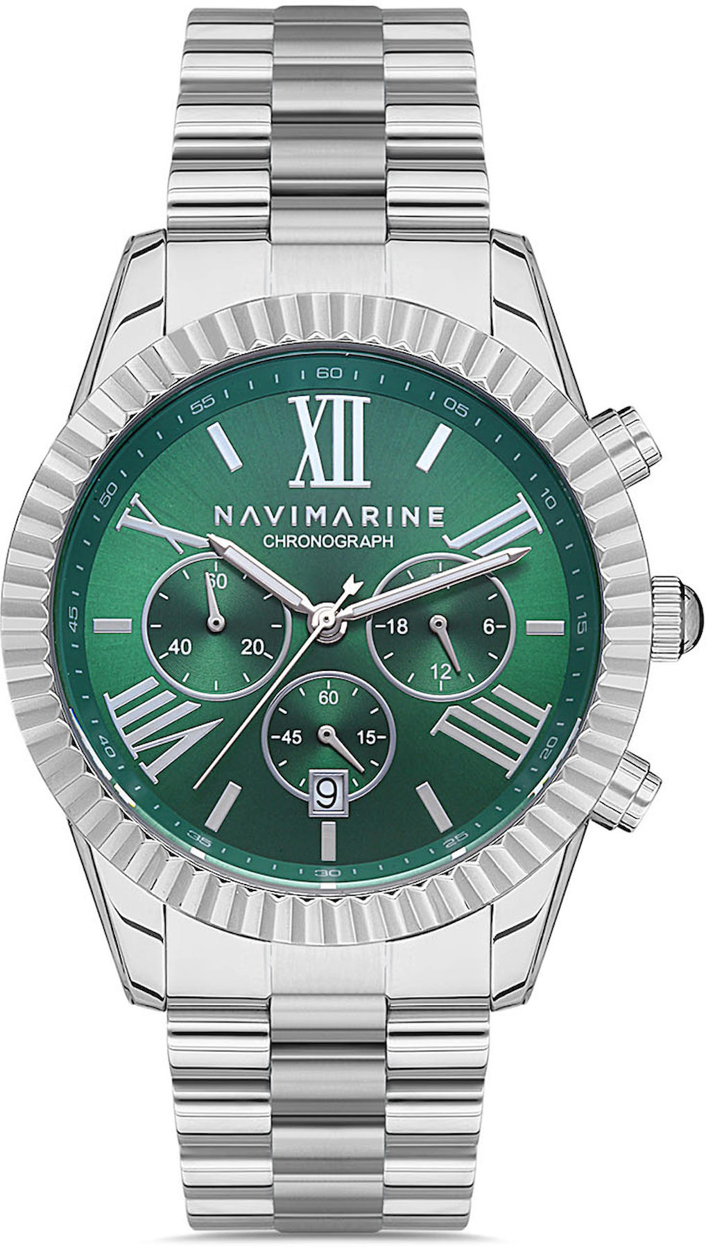 Navimarine MARINE002 Takvimli 42 mm Çelik Kordon Analog Kol Saati