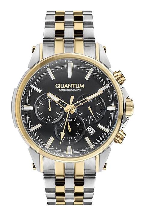 Quantum PWG882.250 Takvimli 45 mm Altın-Çelik Kordon Analog Erkek Kol Saati