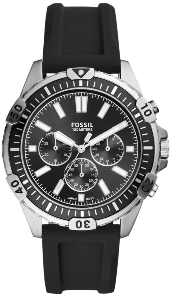 Fossil FS5624 Takvimli 44 mm Siyah Silikon Kordon Analog Kol Saati