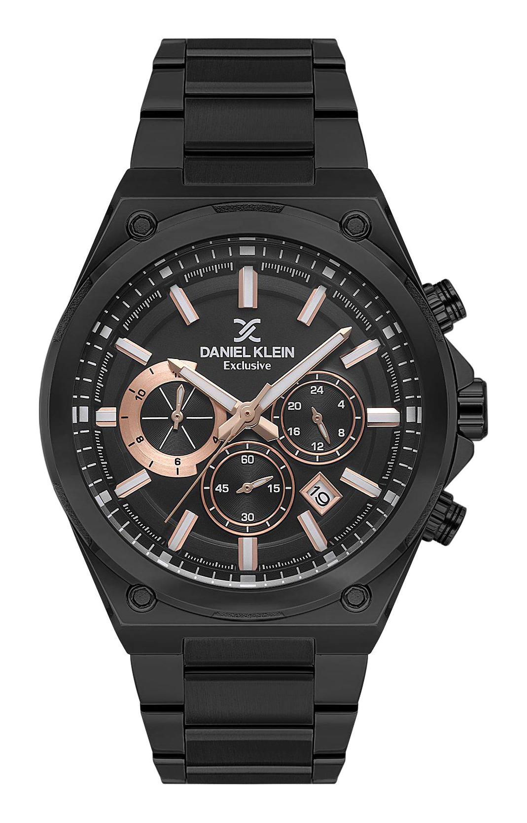 Daniel Klein DKE.1.10651-6 Takvimli 44 mm Siyah Metal Kordon Analog Erkek Kol Saati