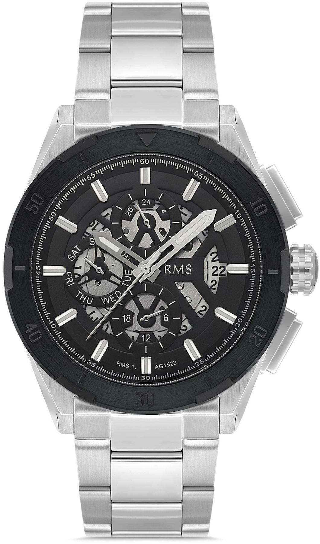 Romanson RMS.1.AG1523.02 Takvimli 43 mm Çelik Kordon Analog Kol Saati