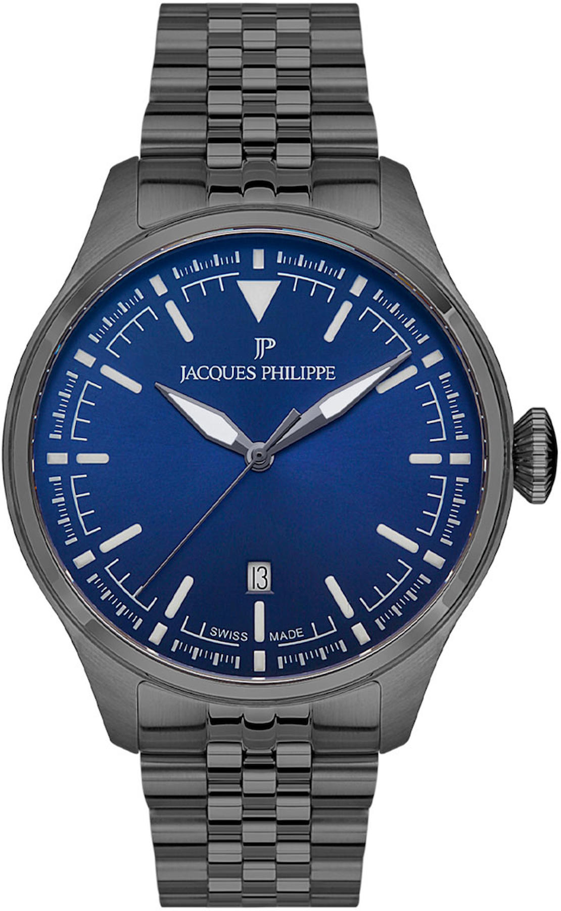 Jacques Philippe JPQGS228337 Takvimli 43 mm Çelik Kordon Analog Erkek Kol Saati