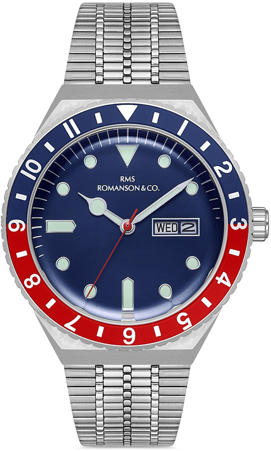 Romanson GR.1.AG1376.01 Takvimli 42 mm Çelik Kordon Analog Kol Saati