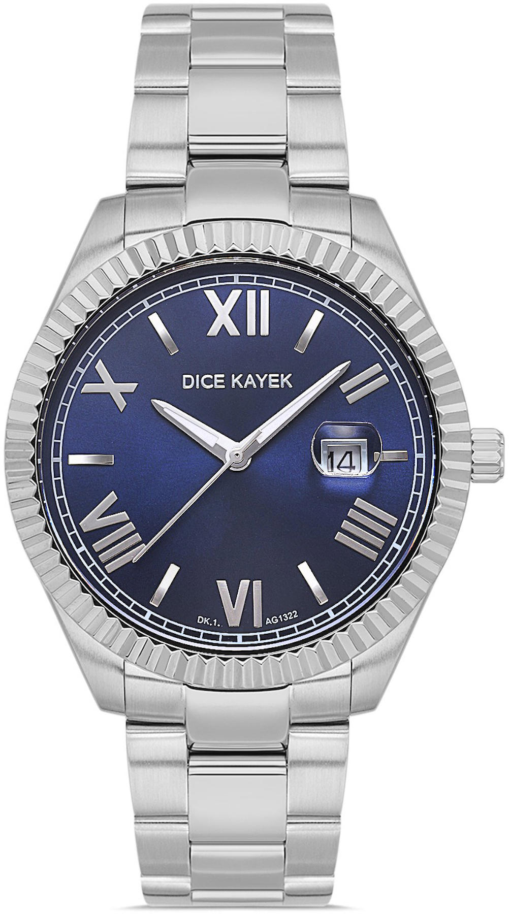 Dice Kayek DK.1.AG1322.03 Takvimli 42 mm Çelik Kordon Analog Kol Saati