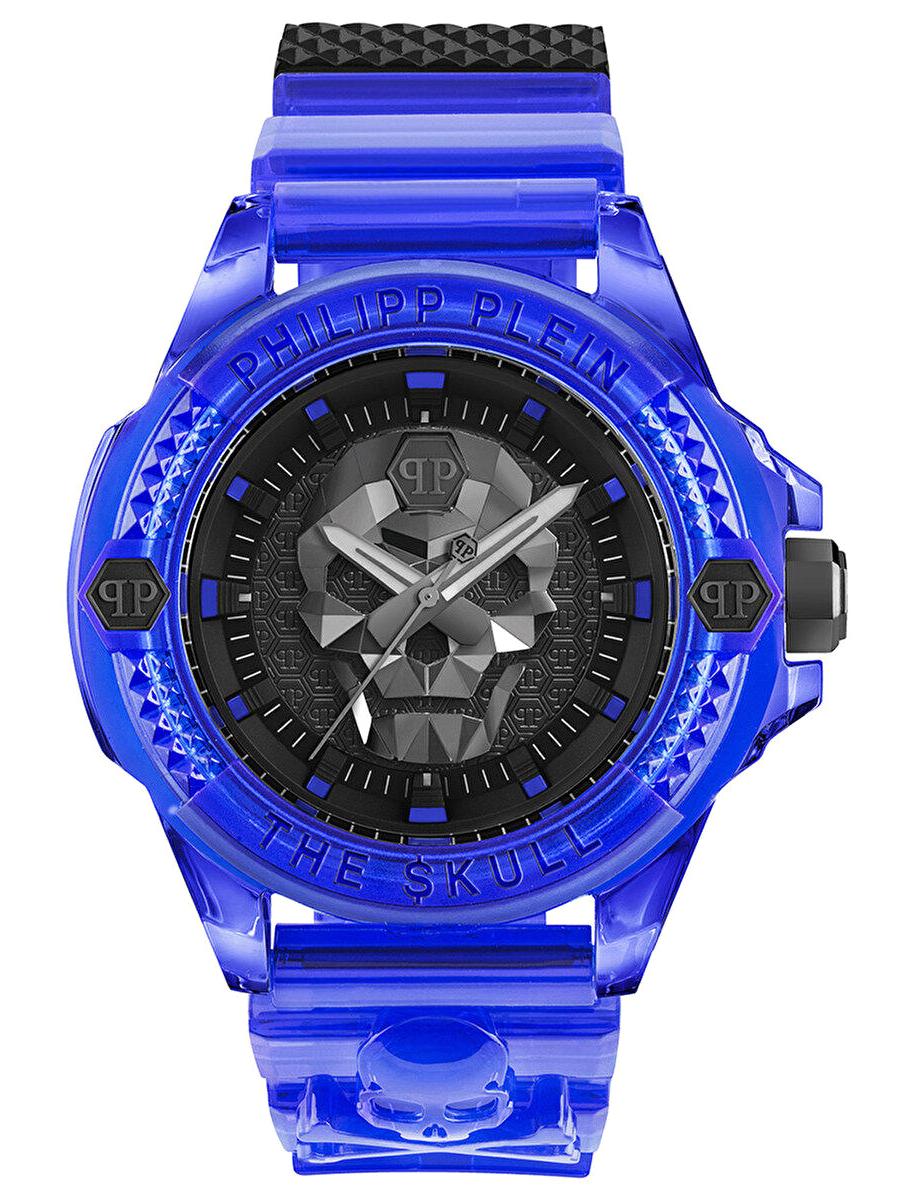 Philipp Plein PWWAA0323 Takvimli 44 mm Siyah Silikon Kordon Analog Erkek Kol Saati