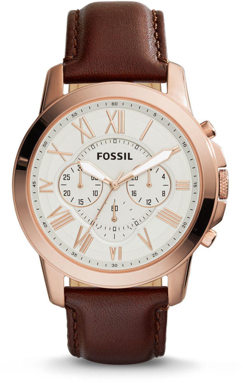 Fossil FS4991 Takvimli 44 mm Kahverengi Çelik Kordon Analog Erkek Kol Saati