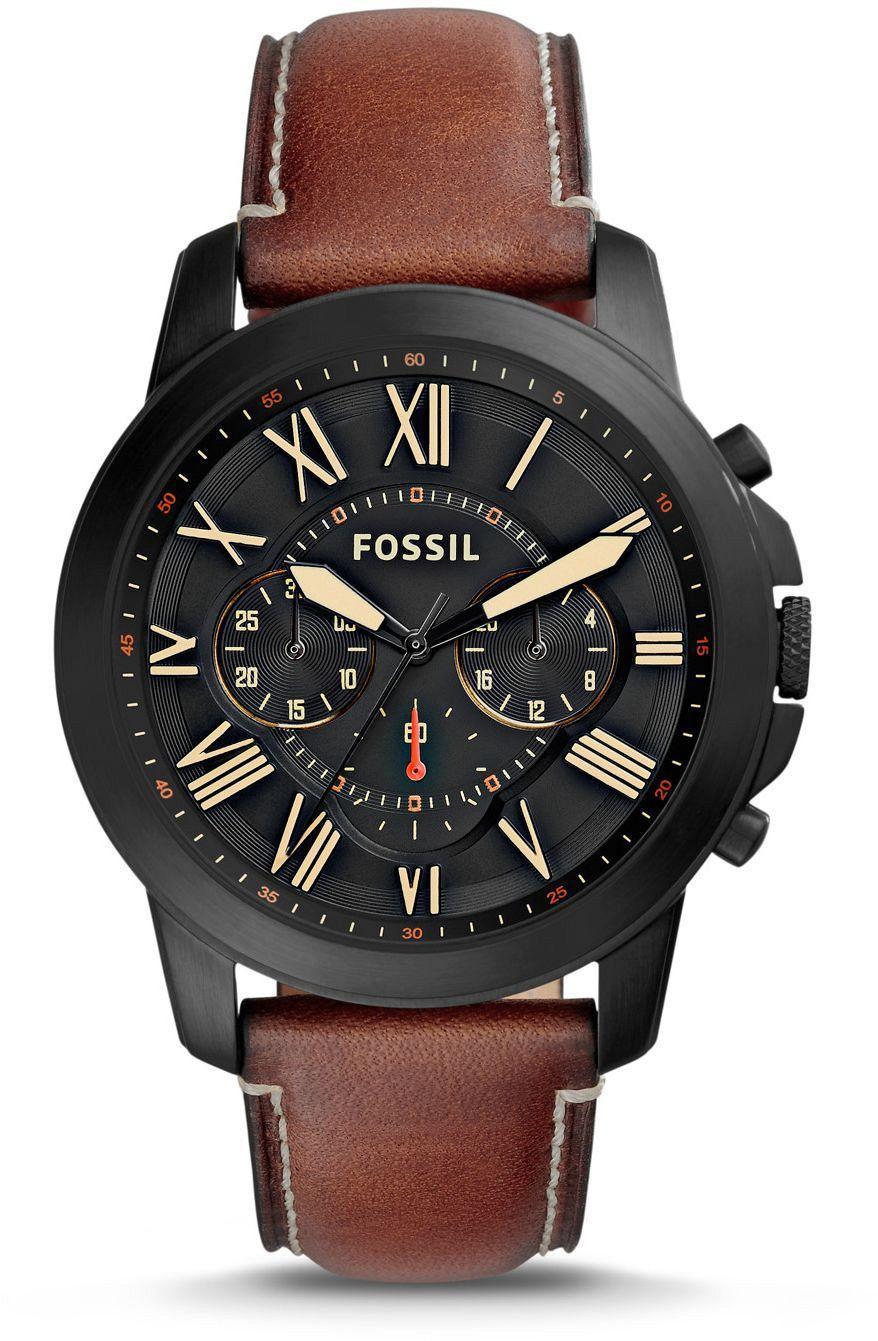Fossil FS5241 Takvimli 44 mm Kahverengi Deri Kordon Analog Erkek Kol Saati