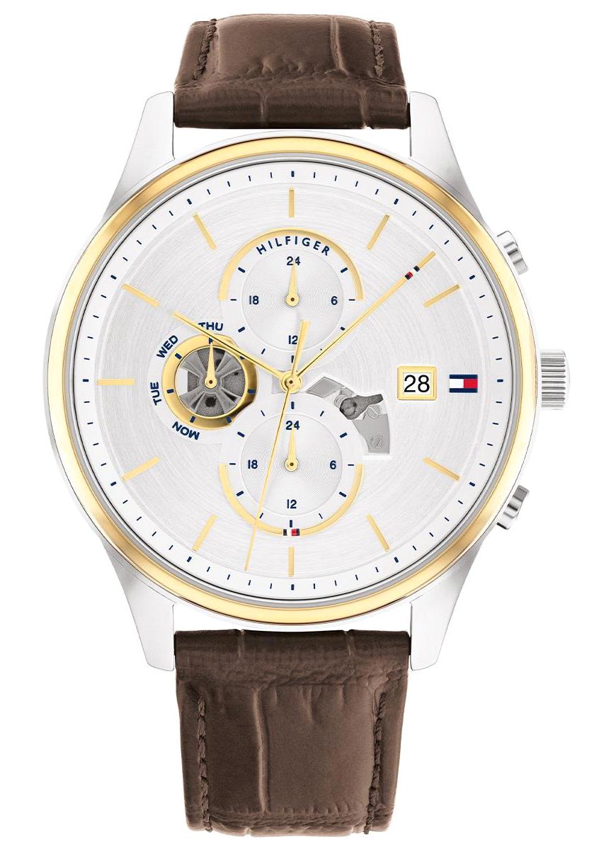 Tommy Hilfiger TH1710501 Takvimli 44 mm Kahverengi Deri Kordon Analog Erkek Kol Saati