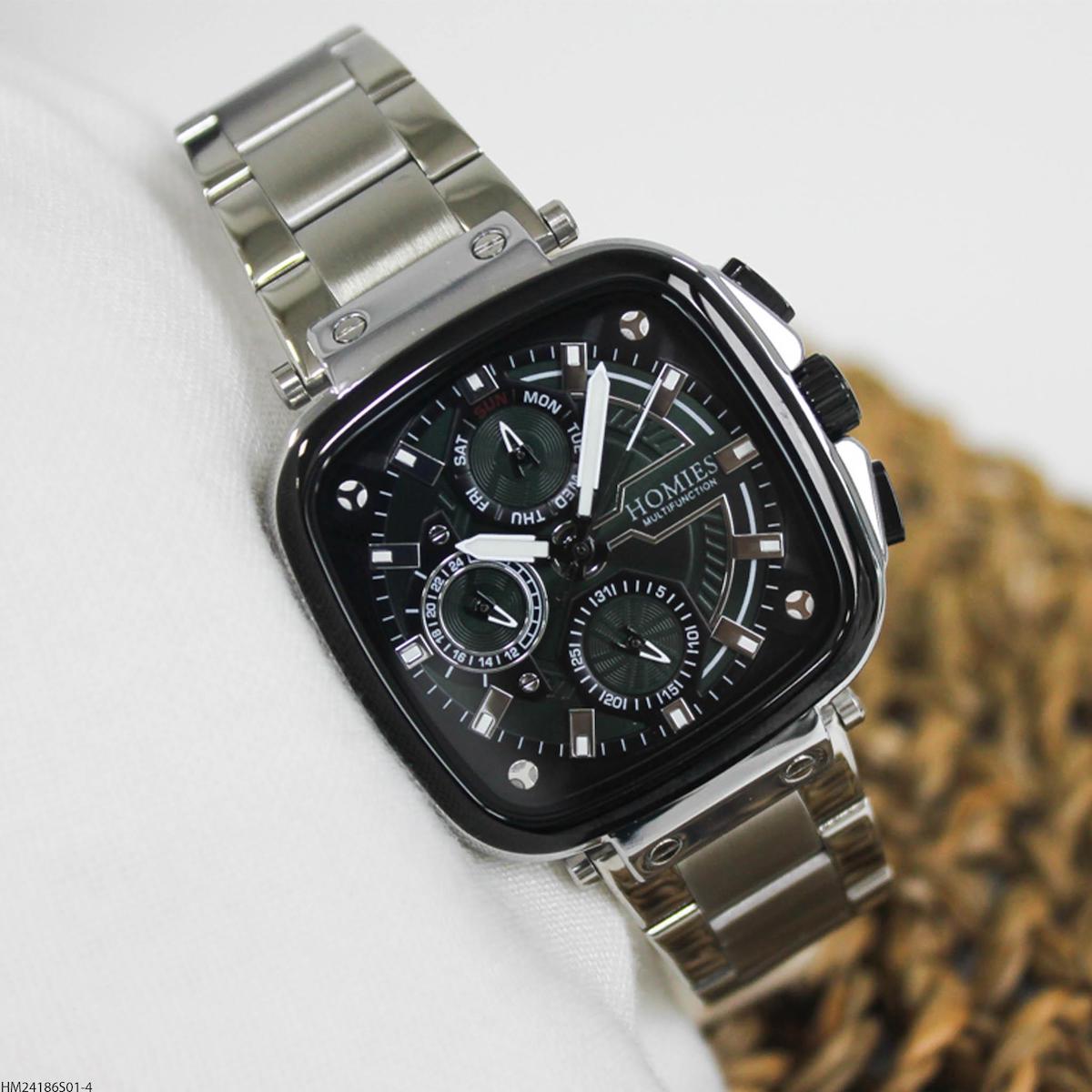 Homies HM24186S01-4 Pusulalı Takvimli 45 mm Çelik Kordon Analog Erkek Kol Saati