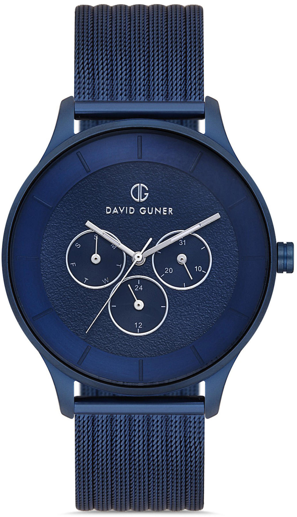 David Guner DG-8246GC-H3E Takvimli 42 mm Lacivert Metal Kordon Analog Kol Saati