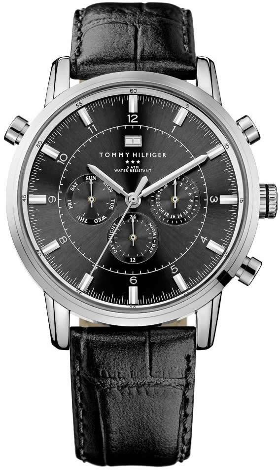 Tommy Hilfiger TH1790875 Takvimli 44 mm Siyah Deri Kordon Analog Kol Saati