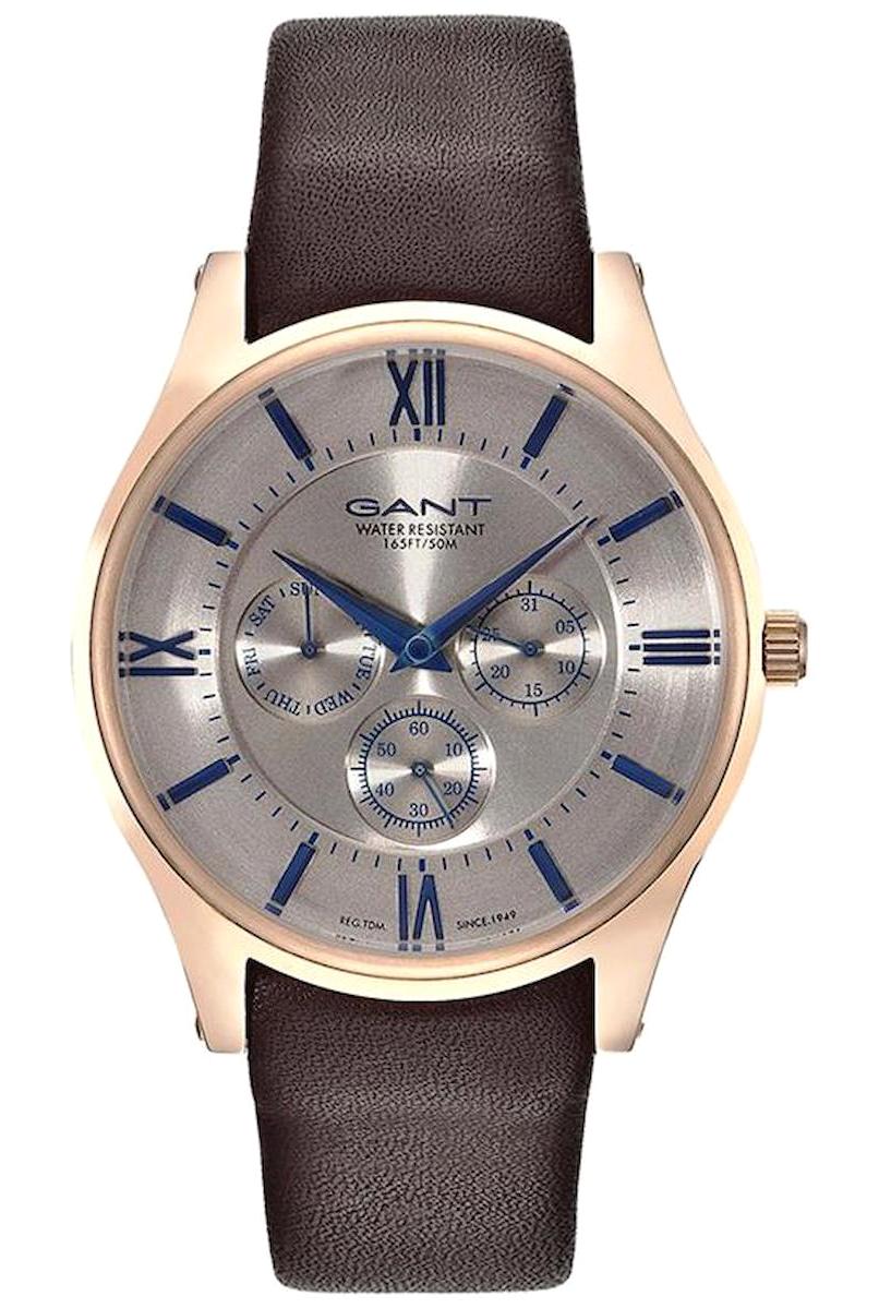 Gant GT001002 Takvimli 41-45 mm Kahverengi Deri Kordon Analog Erkek Kol Saati