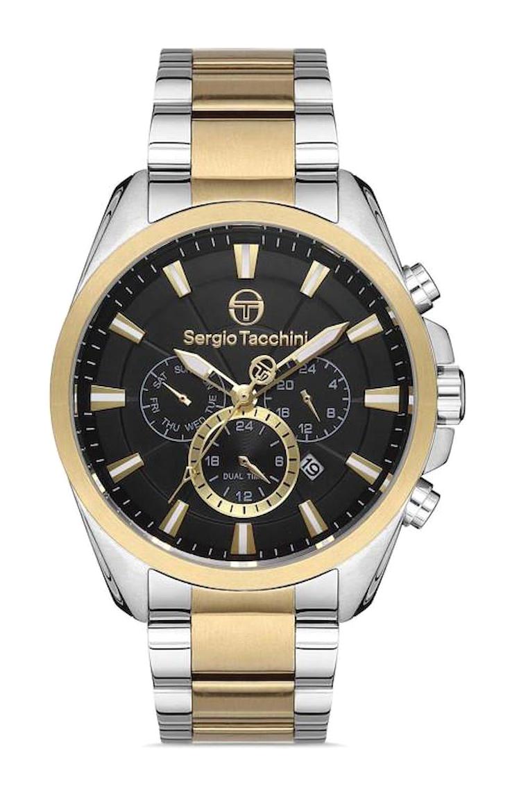 Sergio Tacchini ST.1.10207.5 Takvimli 43 mm Gri-Rose Gold Çelik Kordon Analog Erkek Kol Saati