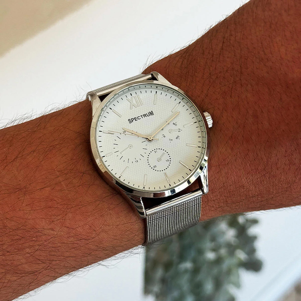 Spectrum SP03 Takvimli 44 mm Siyah Metal Kordon Analog Erkek Kol Saati