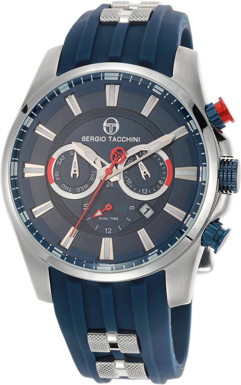 Sergio Tacchini ST.1.10055.2 Takvimli 43 mm Mavi Silikon Kordon Analog Kol Saati