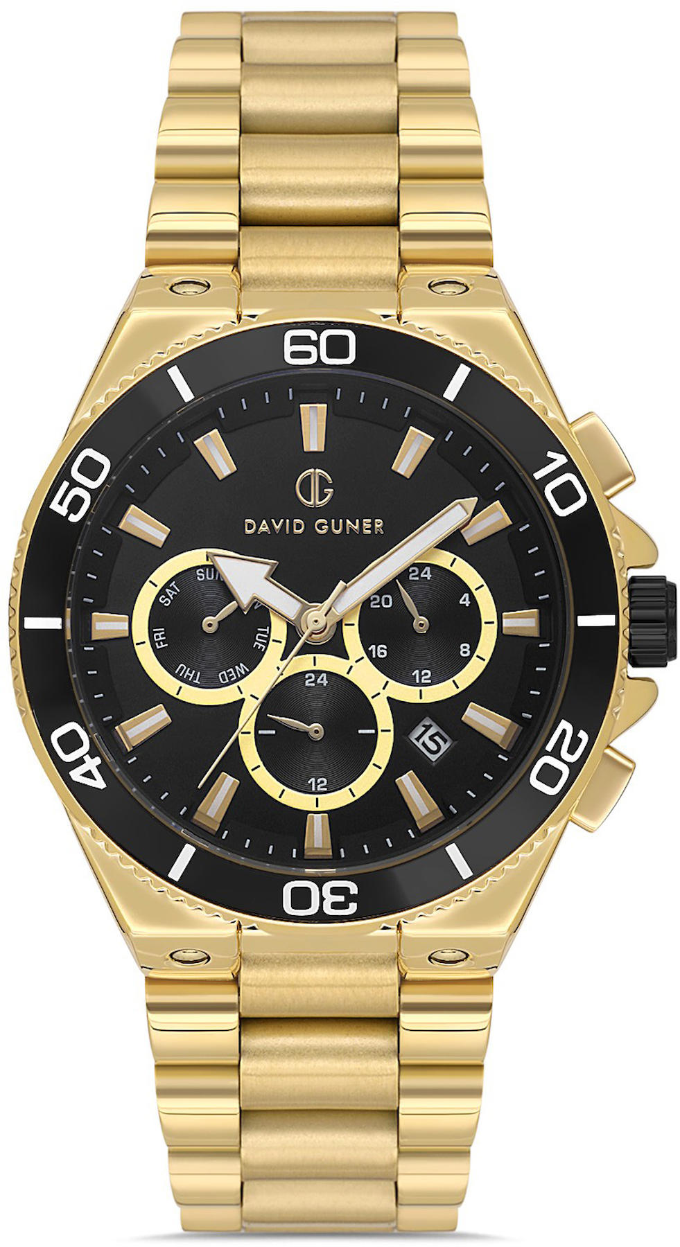 David Guner DG-8654GA-B2 Takvimli 42 mm Altın Metal Kordon Analog Kol Saati
