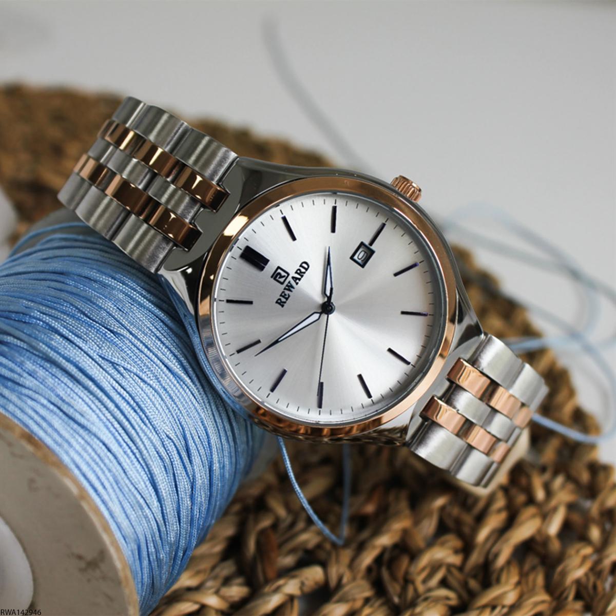 Reward RWA142946 Takvimli 42 mm Gri-Rose Gold Çelik Kordon Analog Erkek Kol Saati