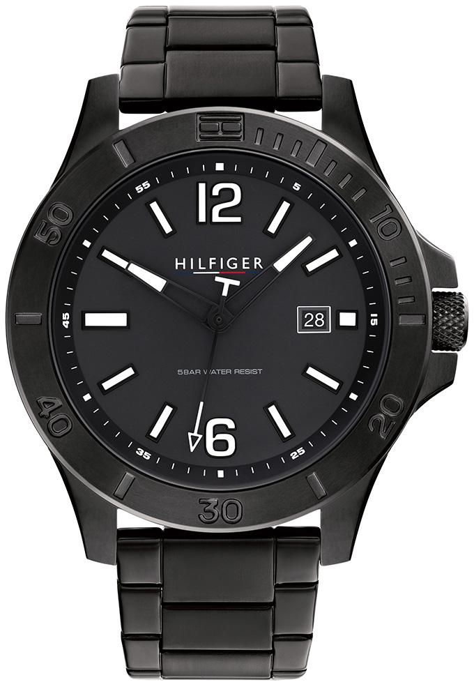 Tommy Hilfiger TH1791996 Takvimli 44 mm Siyah Çelik Kordon Analog Erkek Kol Saati
