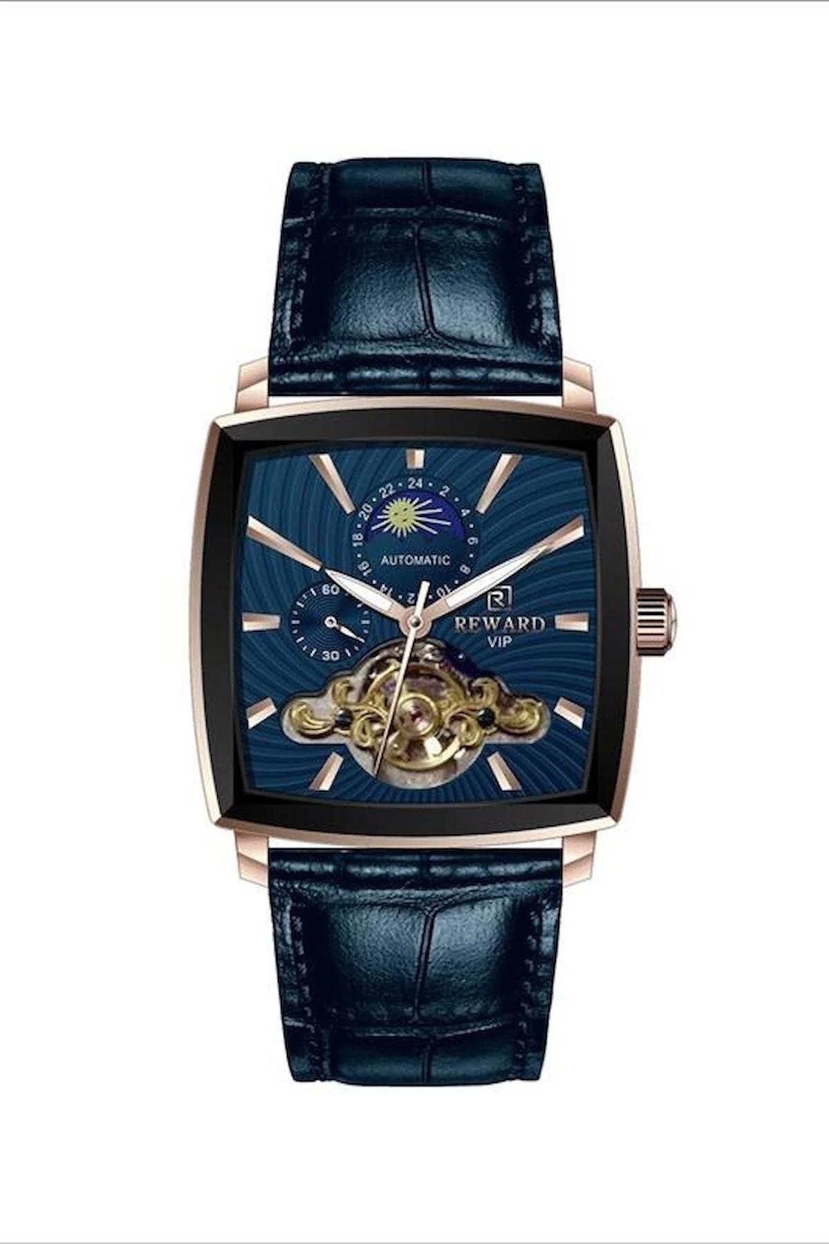 Reward A143483 42 mm Lacivert Deri Kordon Analog Erkek Kol Saati