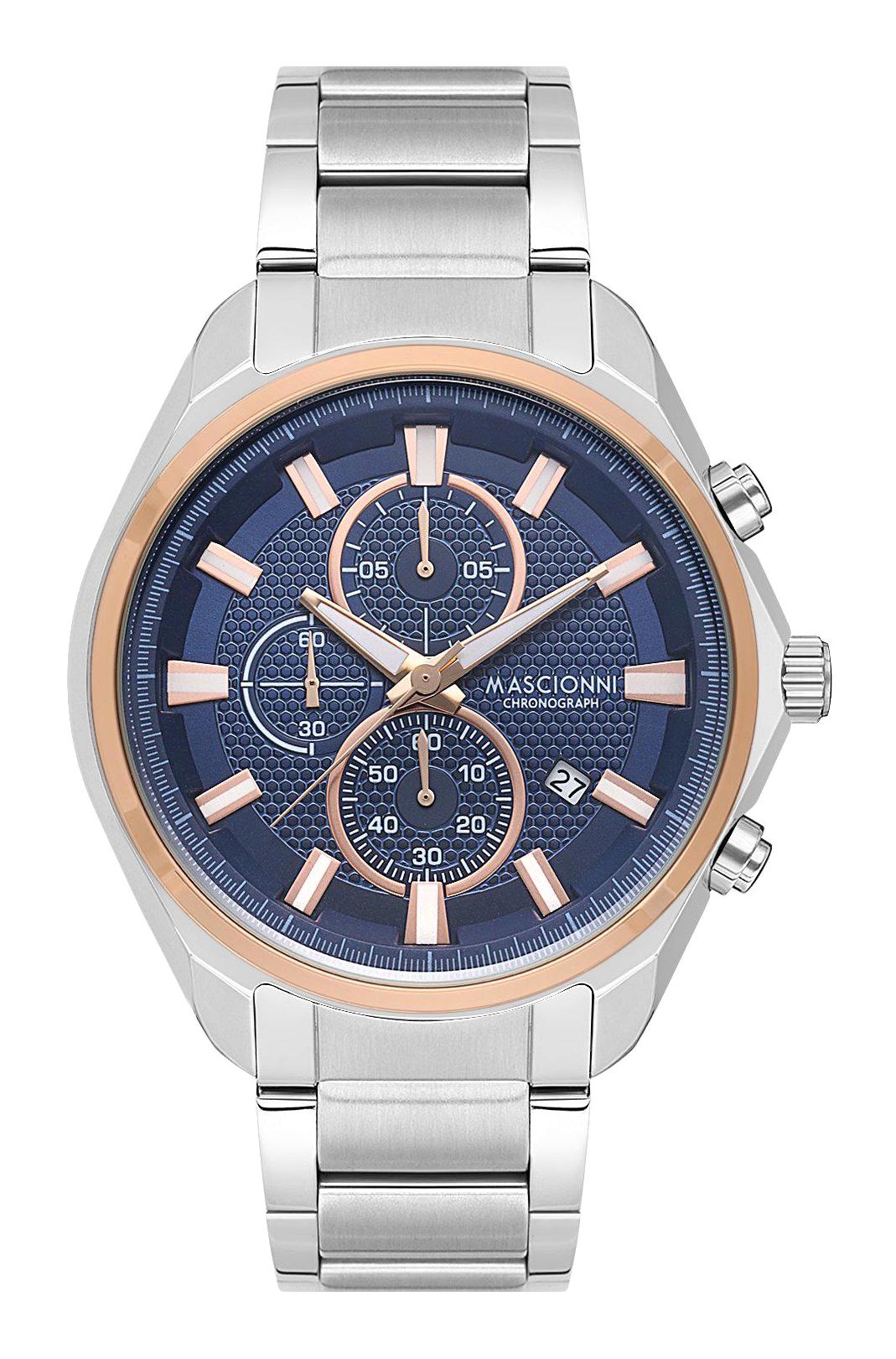 Mascionni M.1.1219.05 Takvimli 44 mm Metal Kordon Analog Erkek Kol Saati