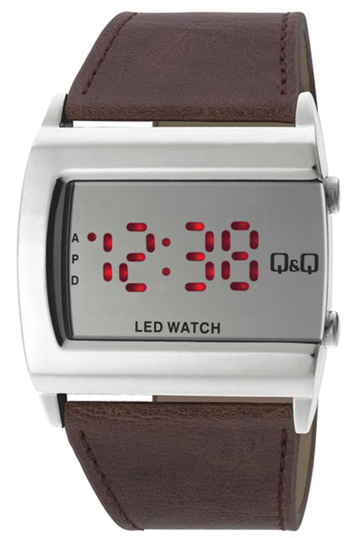 Q&Q 3G942 43 mm Kahverengi Deri Kordon Analog Erkek Kol Saati