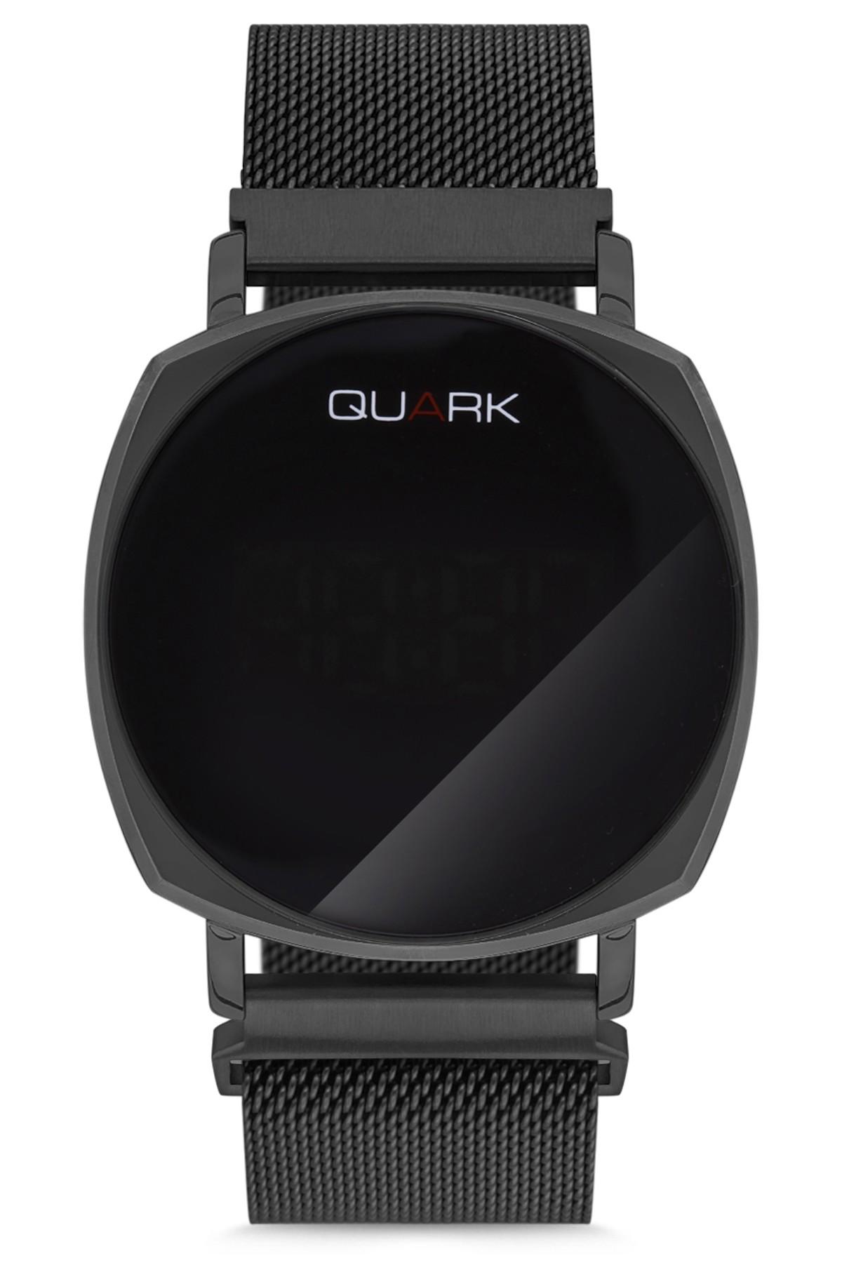 Quark QLD-100BK-1A 34 mm Siyah Çelik Kordon Analog Kol Saati