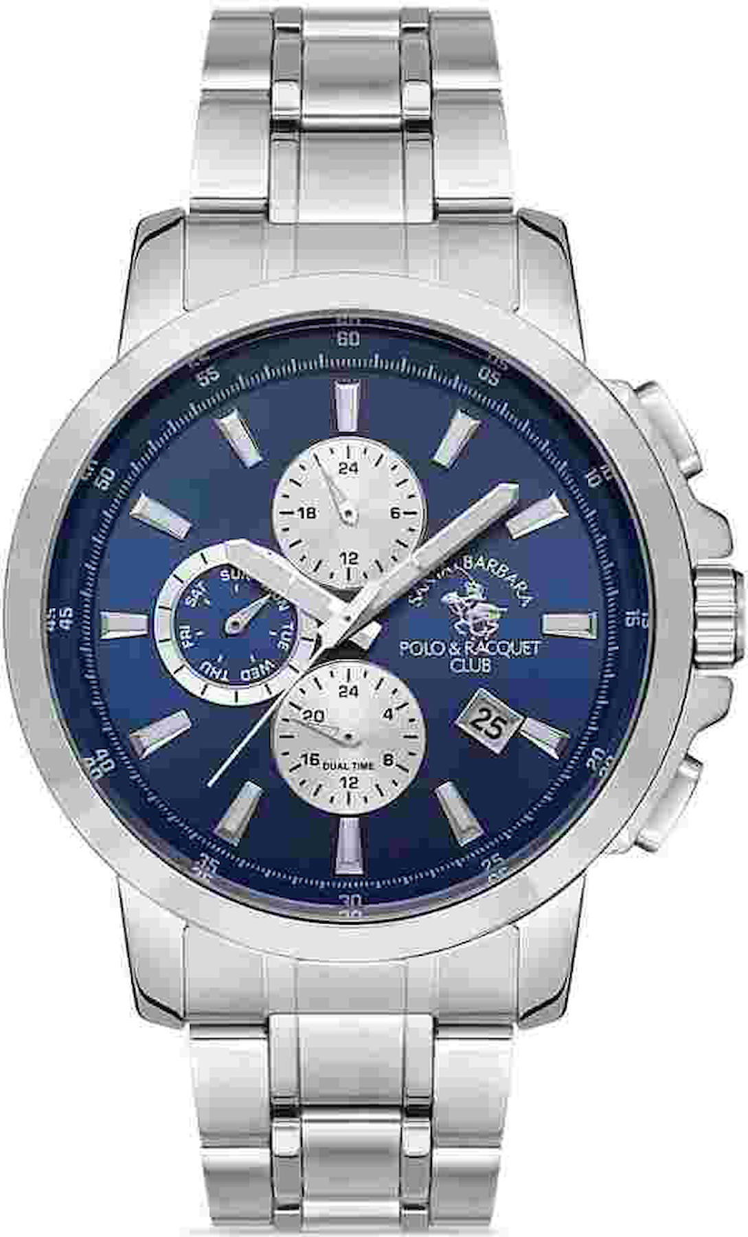 Santa Barbara Polo & Racquet Club SB.1.10372.2 Takvimli 42 mm Çelik Kordon Analog Kol Saati