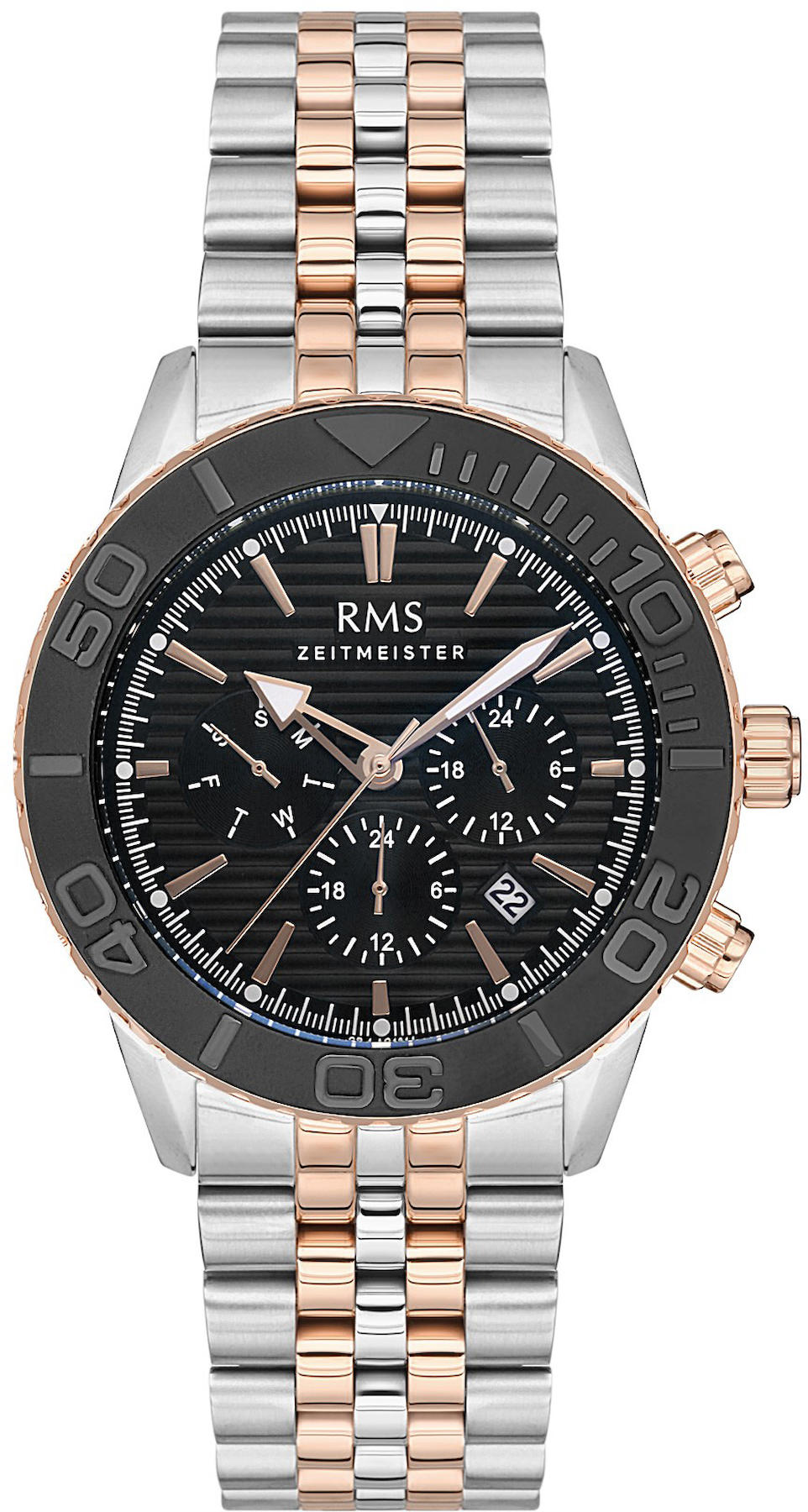 Romanson RMS.1.AG1314.06 Takvimli 44 mm Altın-Çelik Kordon Analog Kol Saati