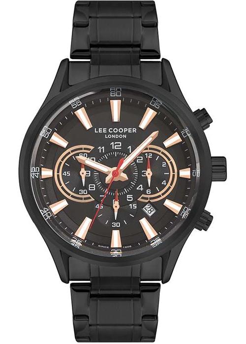 Lee Cooper LC07417.650 Takvimli 44 mm Siyah Çelik Kordon Analog Erkek Kol Saati